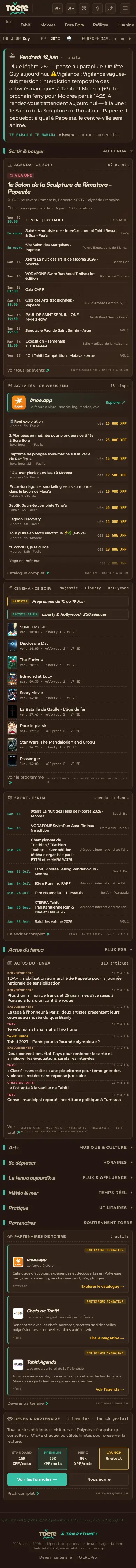 TOʻERE sur mobile